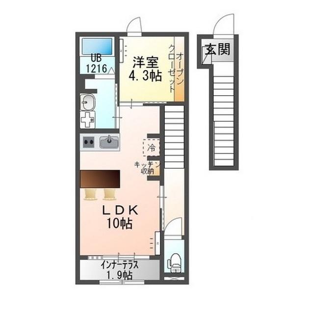 YS SQUARE01(1LDK/2階)の間取り写真