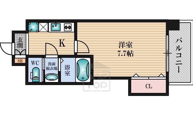 ラグゼ江坂北(1K/5階)の間取り写真