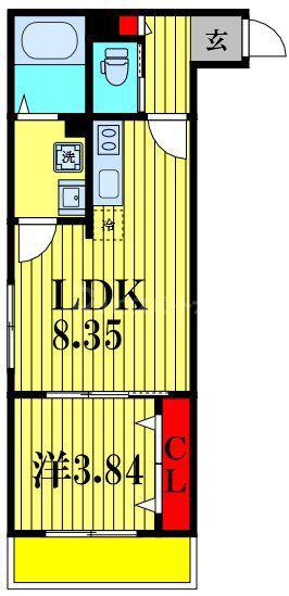 RIZE柏たなかII(1LDK/3階)の間取り写真