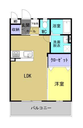 プランドールソフィアIII(1LDK/2階)の間取り写真
