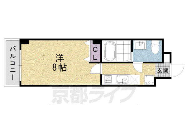 フラッティ壬生坊城(1K/7階)の間取り写真