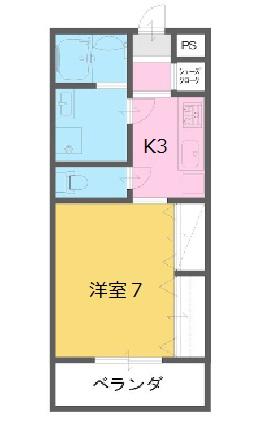ハイトピア富士(1K/5階)の間取り写真