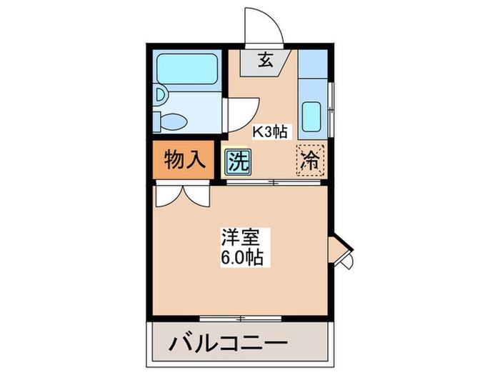 パインヒルハイム(1K/2階)の間取り写真