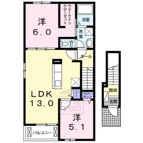 エルベラン シマ(2LDK/2階)の間取り写真