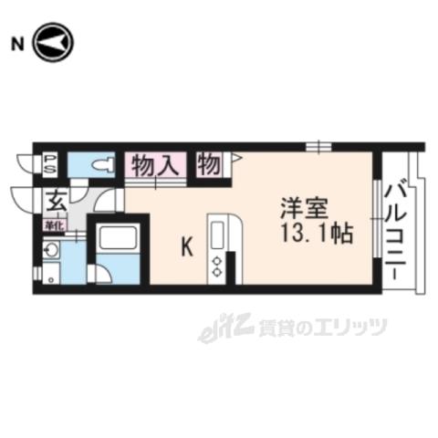 アミティエ大江1(ワンルーム/1階)の間取り写真