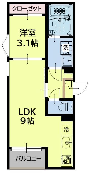 REGALEST TRM仙台南(1LDK/1階)の間取り写真
