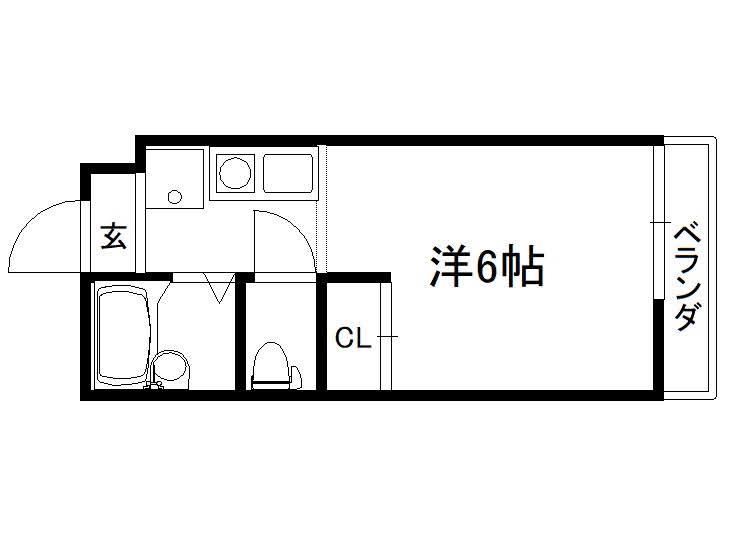 ヴィラ興戸(ワンルーム/2階)の間取り写真