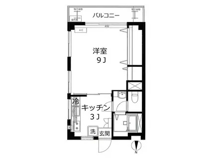 坂野マンション(1K/2階)の間取り写真