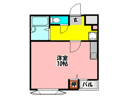 ウエストヒルズ岸和田(ワンルーム/4階)の間取り写真