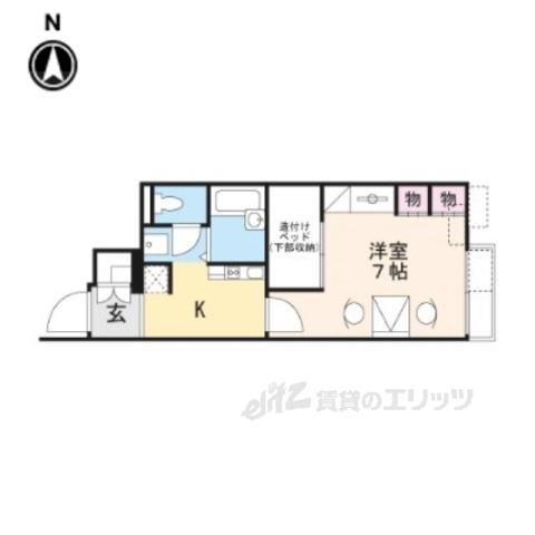 レオパレス藤の木Ⅱ(1K/1階)の間取り写真