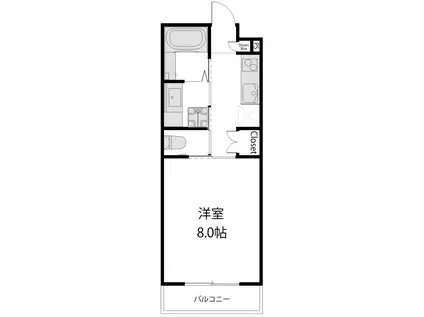 ルークス上星川(1K/1階)の間取り写真