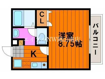 フォーシーズン春(1K/1階)の間取り写真
