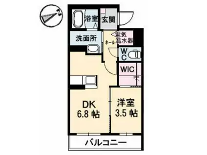 グランドメゾン花園二丁目(1DK/3階)の間取り写真