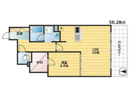 RJR堺筋本町タワー(1LDK/5階)の間取り写真