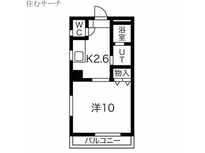 パティオAS(1K/3階)の間取り写真