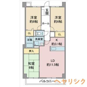 グランハート(3LDK/3階)の間取り写真