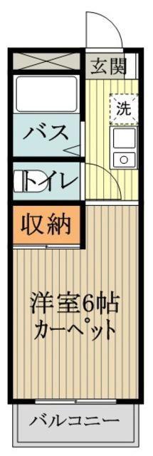 みのり2(ワンルーム/1階)の間取り写真