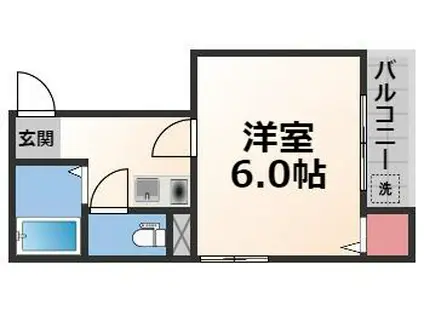 ジュノー小阪(1K/4階)の間取り写真