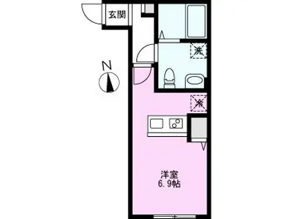AMBITION武里(ワンルーム/1階)の間取り写真