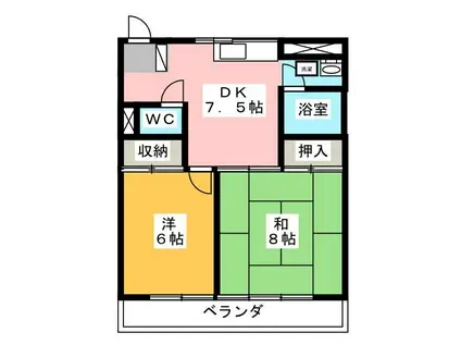 ハイツ興亜(2DK/3階)の間取り写真