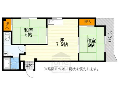 西川マンション(2DK/3階)の間取り写真