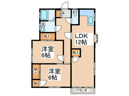 メイハウス(2LDK/2階)の間取り写真