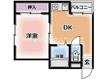 巣本ハイツ(1DK/2階)の間取り写真