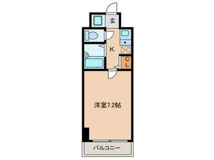 ピュア七隈(1K/2階)の間取り写真