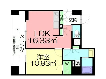 ESPERANZA桜(1LDK/1階)の間取り写真