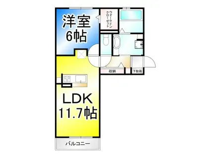 長野電鉄長野線 市役所前駅(長野) 徒歩29分 3階建 築6年(1LDK/1階)の間取り写真