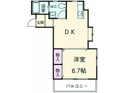 フジビューハイツ菊名弐番館(1LDK/3階)の間取り写真
