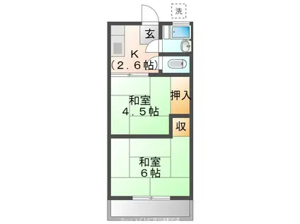 こよしコーポ(2K/2階)の間取り写真