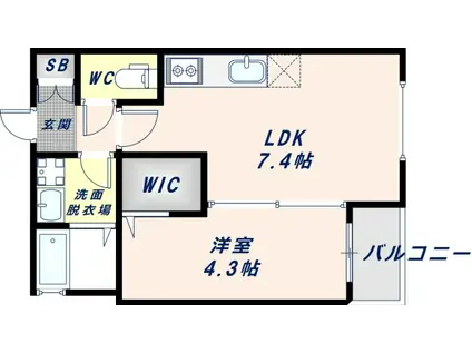 アレグリア長瀬サウス(1LDK/2階)の間取り写真