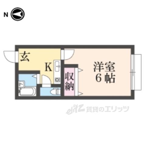 亀岡一谷ハイツ(1K/2階)の間取り写真