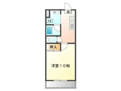 アラモード(1K/1階)の間取り写真
