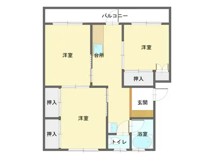 谷口アパート(3K/3階)の間取り写真