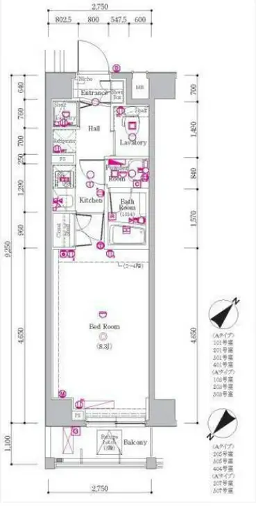 グラントゥルース小竹向原 3階階 間取り