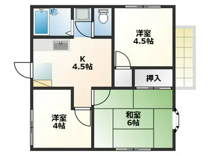 ファミーユ恵(3K/1階)の間取り写真