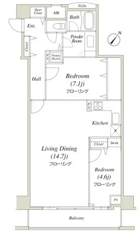 コートヒルズ高輪 2階階 間取り