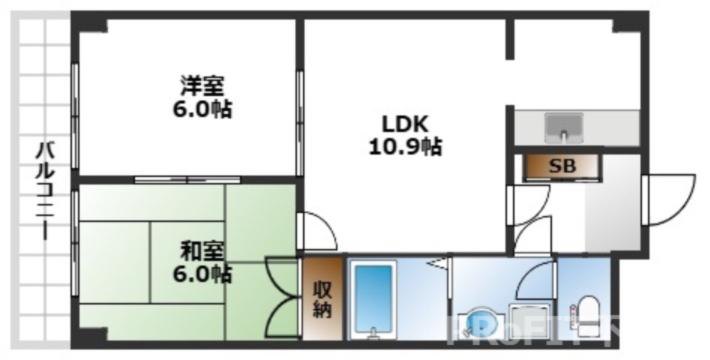 リッチライフダイコク(2LDK/5階)の間取り写真