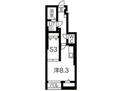 LUNEII A(1LDK/1階)の間取り写真