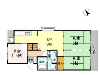 プレジデントタカヤ(2LDK/3階)の間取り写真