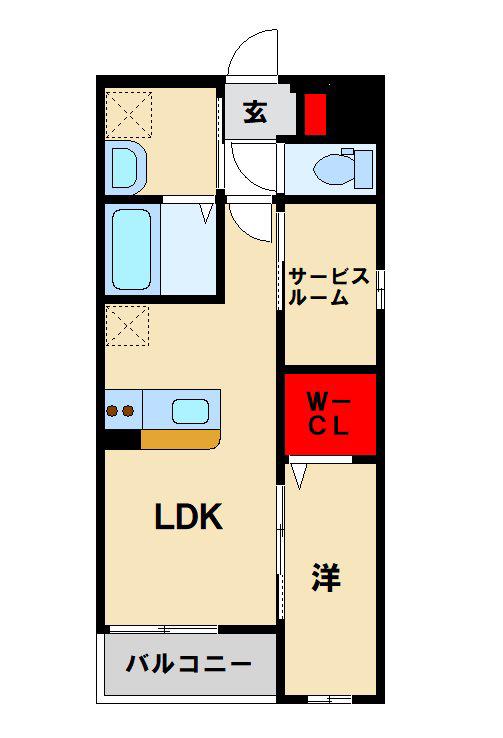 LIFEFIELD小郡II(1SLDK/2階)の間取り写真