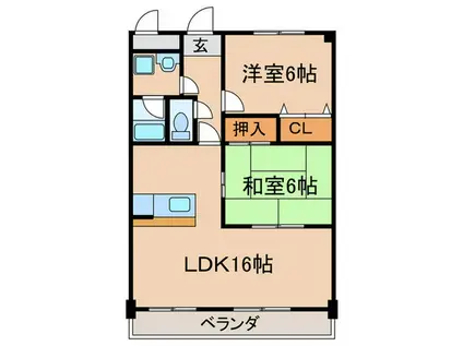 CASAVERDE(2LDK/2階)の間取り写真
