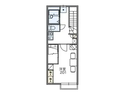 レオパレスアルテII(1K/2階)の間取り写真