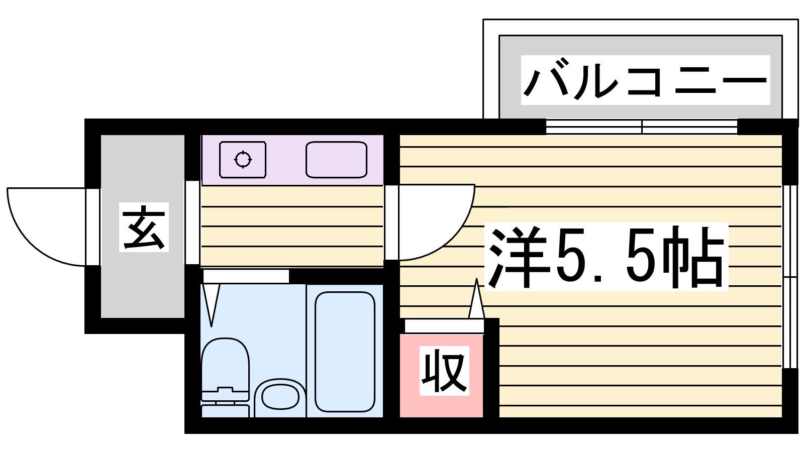BMKビル(1K/5階)の間取り写真