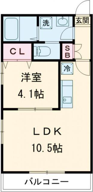 エステート桑名(1LDK/1階)の間取り写真