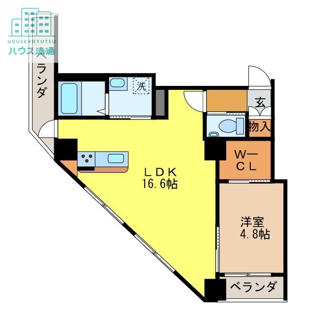 LAHAINA(1LDK/4階)の間取り写真