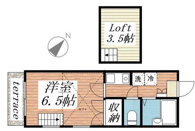 桐生第6レジデンス(1K/1階)の間取り写真
