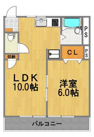 メゾンいしかわ(1LDK/2階)の間取り写真